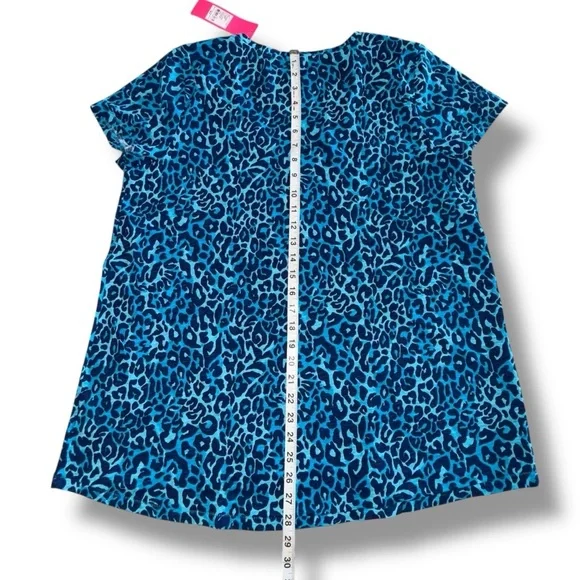 LILLY PULITZER NWT Etta V-Neck Top - My Favorite Spot Oyster Bay Navy XL - Picture 9 of 10